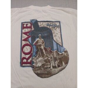 Vintage Rome Hard Rock Cafe T Shirt Size Med Guitar Duel Sided Y2K Rare Print